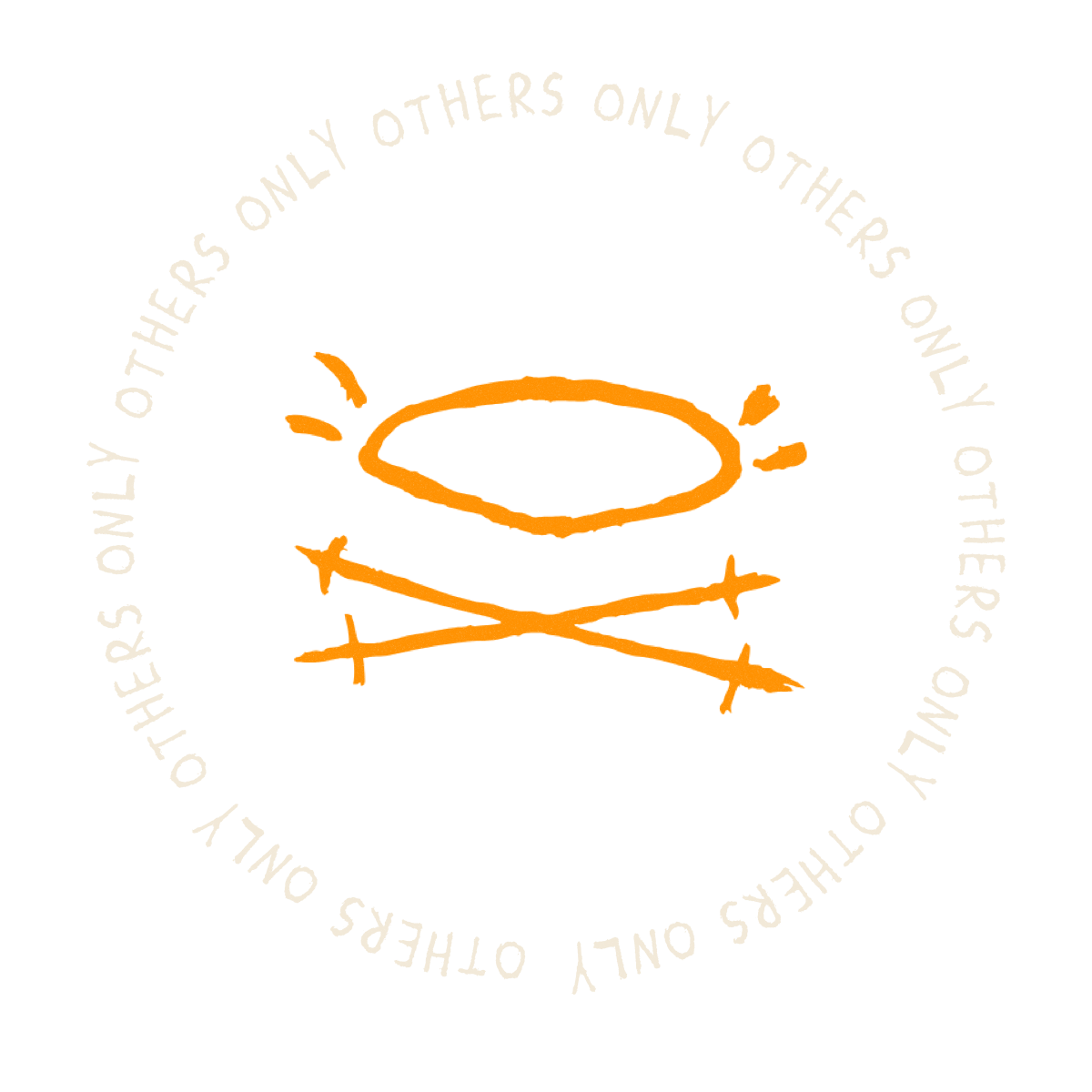 The Others Only orange halo and crossed marks crest